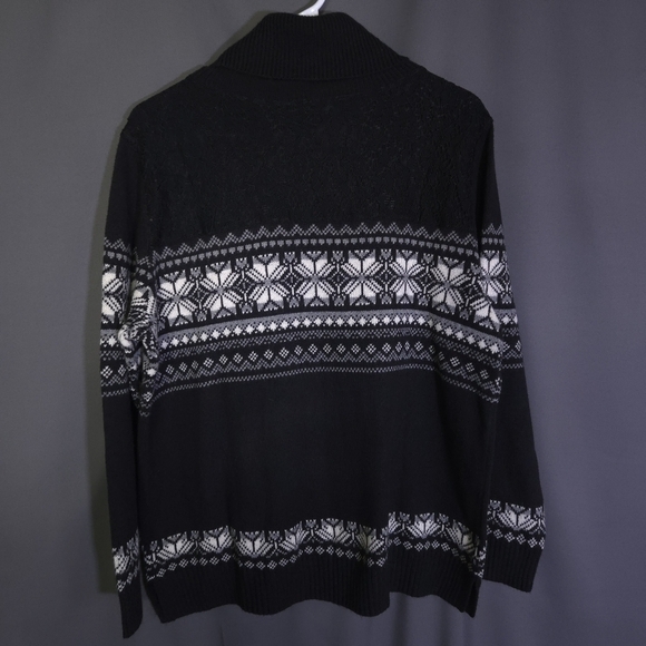 Talbots Lace Yoke Fair Isle Turtleneck Womens Size L Petite Merino Wool Blend - Picture 6 of 8